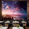 Fondo de tela de cielo estrellado lunar tela colgante ins lienzo para habitación tapiz de sala de estar pared de fondo de mesita de noche tela para pared de dormitorio de celebridad de internet
