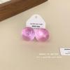 Pendientes de cuentas redondas rosas para mujer, diseño de nicho coreano, sencillos, con orejas únicas, azules y blancas.
