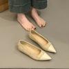 Sapatos Solteiros Elegantes Estilo Fada Camurça Costura Pontiaguda Feminino 2025 Novo Estilo Pequeno Aumento de Altura Sola Macia Rosa Sapatos Femininos
