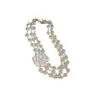 Colar de Pérolas com Flor de Óleo Gotejante Multicamadas Estilo Pequeno Chanel Luxo Leve Nicho Elegante Corrente Clavicular Colar de Temperamento Retro Fashion