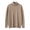 Suéter de cuello alto de color liso para hombre 100% Cachemir Puro, Nuevo Jersey de Punto Holgado Otoño/Invierno, Camisa Básica Casual Simple