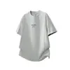 Camiseta básica de manga corta G-stone para hombre con estampado pequeño simple y diseño deconstruido, corte holgado, cuello redondo