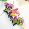Nuevo Estilo Peine para el Cabello con Flores de Simulación Orquídea Mori Accesorios para el Cabello de Boda Tocado para Actuación en Escenario Peine para el Cabello de Novia Dama de Honor en stock