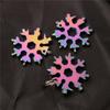 Destornillador Multifuncional, Herramienta de Giro de Tornillos de Titanio de Colores, Herramienta de Desmontaje de Cabeza Cruzada Portátil de Bolsillo Multiusos en Forma de Copo de Nieve