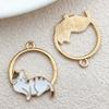 Colgante de gato de aleación de aceite goteado, colgante, lindo, joyería DIY, llavero, pulsera, aretes, accesorios de dibujos animados al por mayor
