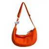 Bolso tipo dumpling casual estilo coreano, estilo perezoso, para mujer, nuevo bolso de hombro de lona a la moda, gran capacidad, ligero, bolso cruzado simple
