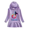2026 Primavera e Outono Novo Vestido Moletom com Capuz Infantil Desenho Animado Menina Bebê Transfronteiriço Casual Vestido Elegante