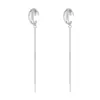 Pendientes de Clip Dos en Uno para Mujer, Estilo Coreano Largo, Pendientes de Estilo Genial, Estilo Dulce y Genial, Joyería de Diseño de Alta Gama