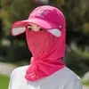 Chapéu de Sol para Mulheres, Máscara de Proteção Solar para Rosto com Cobertura, Boné de Baseball Respirável Anti-UV, Chapéu de Sol para Ciclismo ao Ar Livre