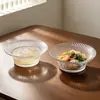 Bol de vidrio rayado, minimalista y elegante, perfecto para uso doméstico como frutero, adecuado para restaurantes, banquetes y salas de estar, ideal para servir comida y ensaladas