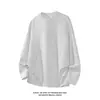 Camiseta de manga larga patchwork deconstruida de estilo americano moderno, top casual holgado versátil vintage de otoño, camiseta básica