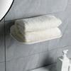 Estante de almacenamiento plegable para baño sin perforaciones, para toallas, ropa y artículos diversos.