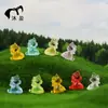 Accesorios para Joyería DIY de Unicornio Luminoso Dibujos Animados Mini Paisaje Micro Artesanías de Animales Pequeños Adornos Decorativos de Resina