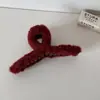 Pinza de Pelo de Felpa Coreana Simple Color Puro Otoño e Invierno Bola de Pelo Semi-Recogida Nueva Pinza de Tiburón Elegante Elegante Accesorios para el Cabello
