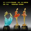 Competencia de danza figura dorada pequeña para niños trofeo de metal de cristal hecho a medida competencia de ballet premios creativos