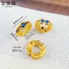 Anillo de Correr Chapado en Cobre con Oro de 24K Circonita Anillo de Diamante Oro Arena Anillo de Correr con Diamante Blanco Anillo de Correr con Diamante Rojo Anillo de Correr con Diamante de Doble Fila Accesorios para Enhebrar Cuentas DIY