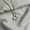 Collar Geométrico de Acero de Titanio para Hombre Triángulo Cuadrado Moderno para Mujer Atractivo Sencillo Combinable Cadena para Suéter Sin Color Cadena para Suéter