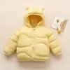 Jaqueta de Penas Jingqi para Bebê 2025 Nova Inverno Menino e Menina Bebê Saída Jaqueta com Forro de Fleece Saída