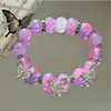 Pulseira de Vidro com Contas de Pérola de Camada Dupla com Laço para Mulheres Novo Estilo Chinês Super Fada Doce Simples Estudante Melhor Amiga Pulseira Atacado
