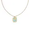Collar Colgante de Flor de Goteo de Aceite Cruzado Europeo y Americano de Malta para Mujer Cadena de Clavícula de Acero Inoxidable No se Desvanece Chapado en Oro de 18K