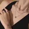 Conjunto Misterioso de Colar, Pulseira e Anel de Girassol com Zircônia, Design Elegante, Feito de Aço Inoxidável e Ouro 18K, Versátil para Uso Internacional