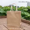 Bolsa de Linho Personalizada Bolsa Tote de Juta Sem Logo Impresso Bolsa de Compras para Presente Boa Bolsa Tote de Linho Bolsa Asiática de Algodão e Linho