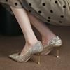 Nuevos Zapatos de Boda Franceses Principal Xiuhe Vestido de Boda Zapatos de Novia Mujer Cristal Princesa Boda Dama de Honor Tacones Altos Tacones de Aguja