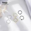 Argolas de Prata S925 S999 Estilo Hip-Hop E0395, Ear Cuffs, Anéis de Osso da Orelha de Prata, Tarraxas de Prata, Ganchos de Orelha, Estilo Nicho