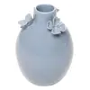 Vaso Gardenia 2 Flores 7cm x 7cm x 10.5cm Cerâmica Azul - Wolff