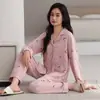 Pijama de Algodón Puro Nuevo Otoño 2026 para Mujer, Conjunto Delgado de Manga Larga y Pantalón Largo Casual Cómodo para Casa, Se Puede Usar al Aire Libre