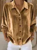 Comércio Exterior Amazon Site Independente Cardigan Casual de Manga Longa com Gola Camisa Veludo Top Feminino Roupas Femininas Europeias e Americanas Transfronteiriças