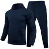 Otoño/Invierno 2026 Transfronterizo Unisex Casual Talla Europea Liso Color Sólido Conjunto Sudadera Holgada de Forro Polar y Pantalones de Chándal Conjunto de Dos Piezas