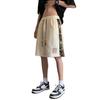 2026 Nuevos Pantalones Cortos Deportivos Retro Casuales de Pierna Recta Versátiles con Parches Bordados de Estilo Chino
