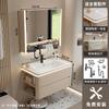Lavabo Cerámico Todo en Uno de Lujo Ligero con Esquinas Redondeadas Combinación de Mueble de Baño Lavabo Lavabo Lavabo Mueble de Lavado