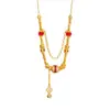 Collar y pulsera de cubo de azúcar con forma de cintura pequeña, con incrustaciones de diamantes, chapado en oro de 24 quilates, resistente al color, inspirado en la dopamina; cadena de clavícula de borla lujosa y de alta gama