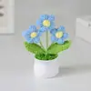 Produto Acabado Cruzamento Fio Girassol Planta em Vaso Flor Artificial Decoração de Mesa para Sala de Estudo Natal Ano Novo Jardim de Infância Pequeno Presente