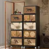 Caja de Almacenamiento para Ropa y Colchas del Hogar, Estilo Vintage de Lujo Ligero, Organizador de Almacenamiento de Gran Capacidad con Ruedas, Gabinete de Almacenamiento Apilable