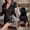 Conjunto Personalizado de Lingerie Sexy Feminina com Renda e Meia-calça Sexy, Camisola Sexy Transparente, Pura Sedução, Pijama Sexy para Casa