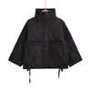 Otoño e invierno 2022 Nuevo Y2K Chaqueta acolchada de algodón de manga larga con cremallera y cuello alto para mujer chaqueta corta holgada abrigo venta al por mayor