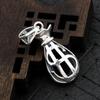 Colgante de Plata S925 Soporte Vacío Retro Monedero Pequeño Incrustado con Ámbar Cera de Abejas Colgante Plata Tailandesa Gota de Agua Soporte de Plata 8.5*13mm