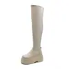 Botas Hasta la Rodilla 2024 Nuevo Estilo Elásticas Ajustadas Tacón de Plataforma para Personas Petitas con Pantorrilla Ancha Botas Largas de Moda