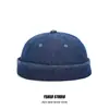 Sombrero Melón de Mezclilla Lavado Viejo Retro Estilo Americano Sombrero de Piso Arrugado Moda Callejero Gordo Atractivo Sombrero de Cincha de Personalidad para Hombre