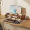 Soporte Elevador Base para Monitor de Computadora de Escritorio Soporte de Escritorio Estación de Trabajo de Escritorio de Oficina Estante de Almacenamiento con Cajón de Escritorio