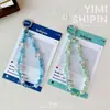 Colgante de Llave con Perlas de Cristal y Flores, Lanyard de Muñeca Pequeño con Flores, Lanyard para Funda de Teléfono Móvil, Accesorios para Llavero, Colgante para Bolso
