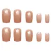 Unhas Elegantes na Cor Pele Nude para Outono e Inverno, Gelo Branco-Jade Transparente Gorducho, Manicure Nude Cor de Chá, Unhas Usáveis 24 Peças