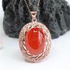 Colgante Huevo de Paloma de Ágata Roja Natural Guan Yu Calcedonia Collar Clavícula Joyería Transmisión en Vivo Dropshipping S2050508