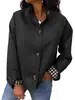 2026 Amazon Otoño Europeo y Americano Nuevo Gabardina Corta de Color Sólido con Botones y Cuello Alto, Chaqueta Elegante Casual Simple para Mujer