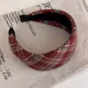 Diadema Retro de Cuadros Estilo Coreano de Ala Ancha para Mujer, Realza el Cutis, Diadema para Uso Diario, Accesorio para el Cabello