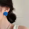 Pendientes de Camelia Roja Ankela, Pendientes de Flor Plegada Azul Tridimensional, Pendientes de Nuevo Estilo de Moda y Gama Alta Más Vendidos