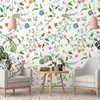 Pegatina de Pared Floral Romántica Autoadhesiva Papel Tapiz Resistente a la Humedad y al Moho Ecológico Lujo Ligero Decorativa para Pared de Dormitorio Armario Renovación